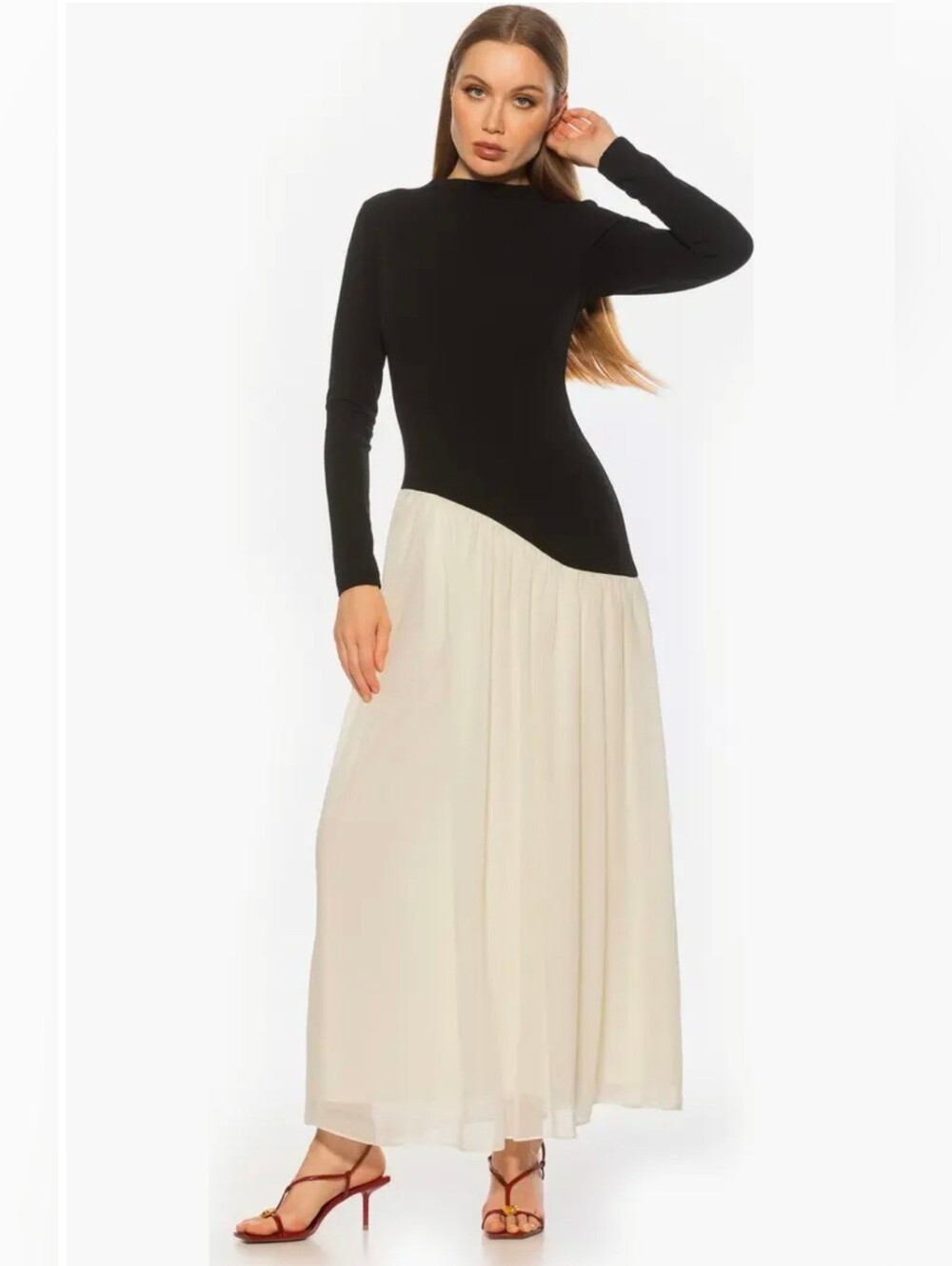 Alexia Admor Dakota Long Sleeve Maxi Gown Size Small NWT